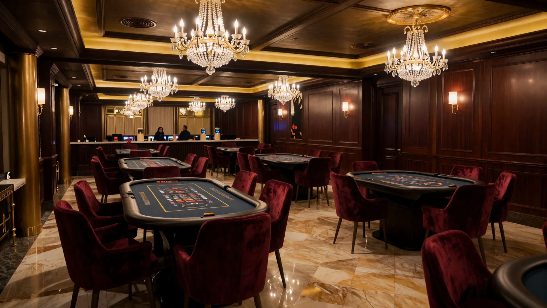 Elegancki wystrój wnętrza kasyna The Black Oak House